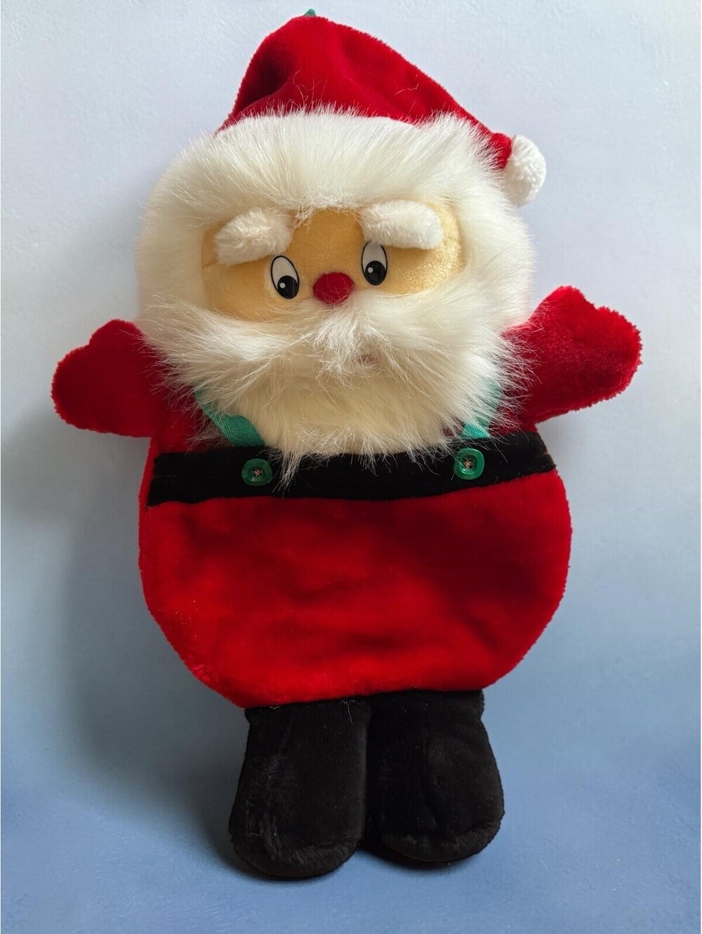 Vintage Santa Claus w/ Faux Fur Christmas Pouch Stocking 21” Long New, Excellent